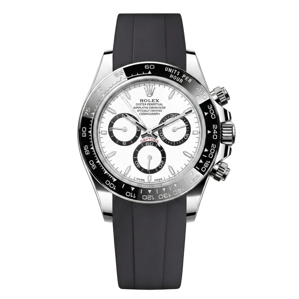 Rolex Daytona rubber strap - Black - ZERATI