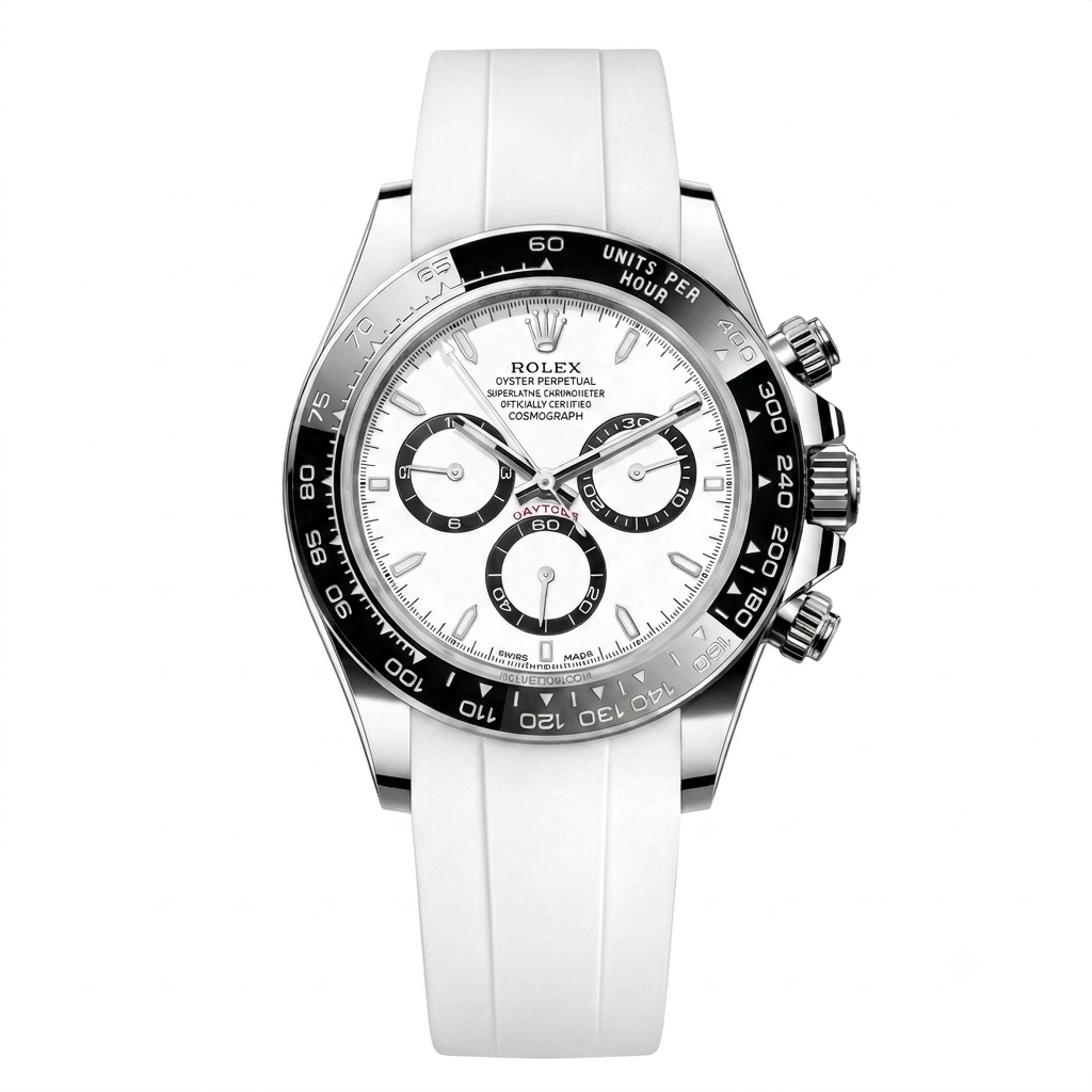 Rolex Daytona rubber strap - White - ZERATI