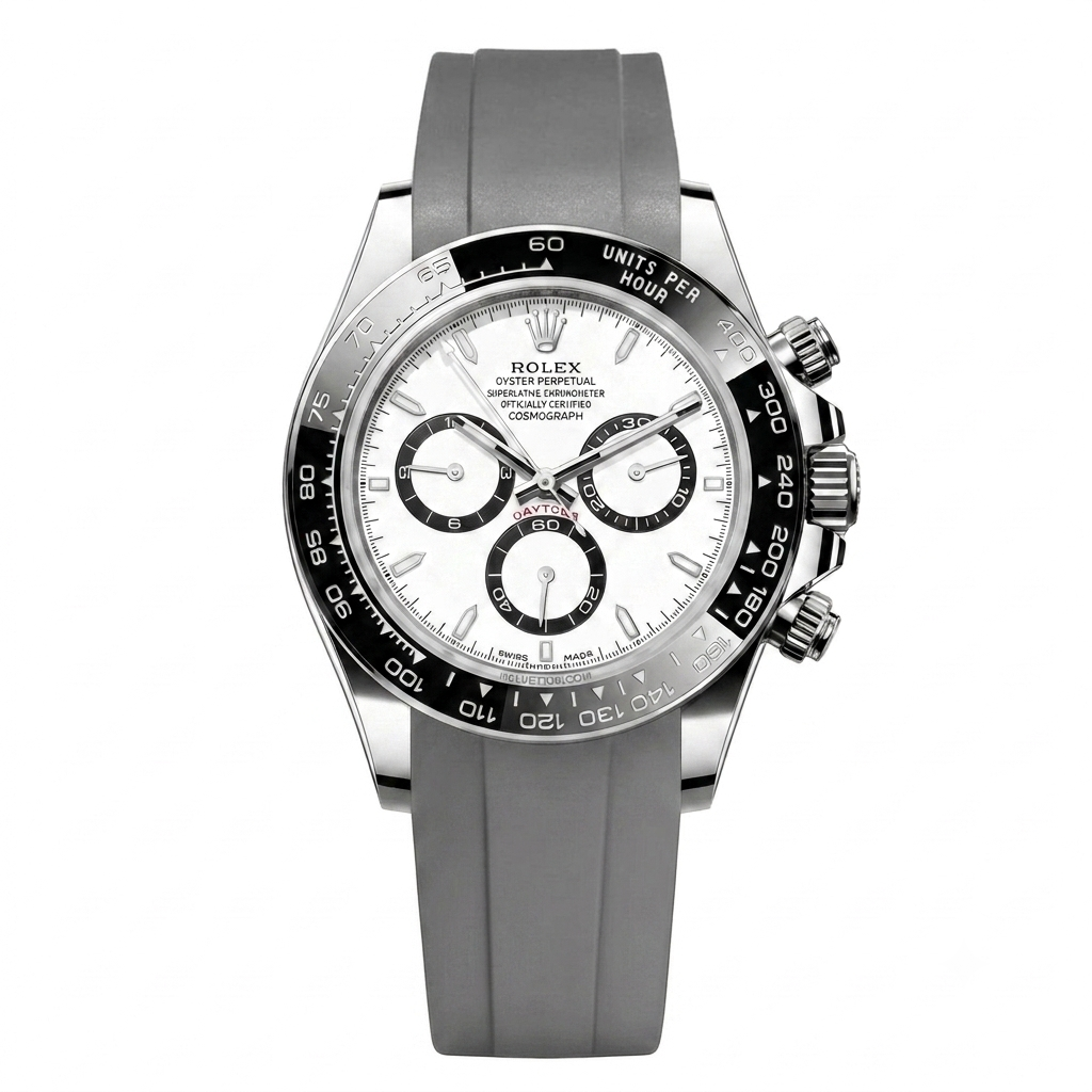 Rolex Daytona rubber strap - Grey - ZERATI