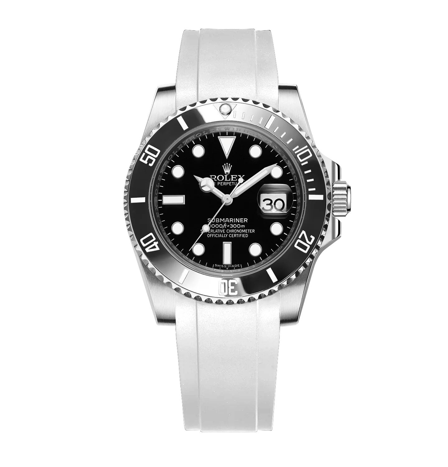 Rolex Submariner rubber strap - White - ZERATI